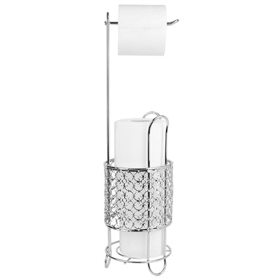 3 of 6:Distributeur de papier toilette sur pied Home Basics, chromé 