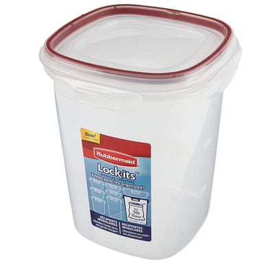 2 of 5:Rubbermaid Lock-Its Food Storage Canister With Easy Find Lid, 15 Cup, Racer Red 