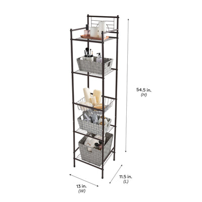 2 of 2:Bath Bliss 5 Tier Storage Shelf in Oil Rubbed Bronze 