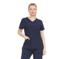 21 of 25:Heal Wear 4-Way Stretch Mock Wrap Women's Medical Scrub Top 