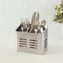5 of 6:Home Basics Dual Compartment Stainless Steel Cutlery Holder 