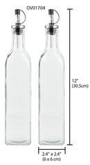 2 of 2:Bouteilles d'huile et de vinaigre anti-fuites Home Basics, faciles à verser (lot de 2), transparentes 