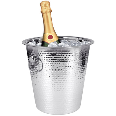 1 of 4:Home Basics Hammered Ice Bucket, Silver, 4.3 Liter 