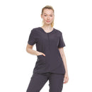 17 of 28:Heal Wear 4-Way Stretch Women's Zippered Tulip Scrub Top 