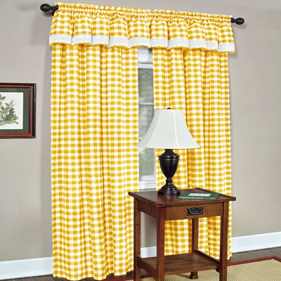 2 of 4:Panel de cortina para ventana Buffalo Check - 42x84 - Amarillo 