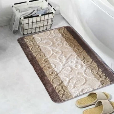 1 of 21:Vienna Scroll Two-Tone Non-Slip Soft Bath Rug, 18x30 Inches 