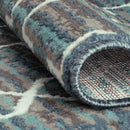 6 of 13:Capri 3-Piece Crosshatch Design Rug Set, Blue-Gray, 5x7 Feet 