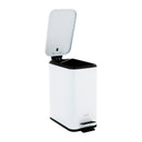 2 of 4:Simplify Slim Rectangular 5 Liter Pedal Trash Bin with Soft Close Lid in White 
