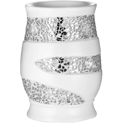 4 of 9:Sinatra Complete Bath Ensemble Decor Set, blanco, todo se vende por separado 