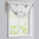 10 of 18:Lourdes Damask Embroidered Sheer Rod Pocket Window Panel And Valance Treatments 