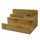 1 of 4:Organiseur de bureau en bambou à 4 compartiments Home Basics, naturel 