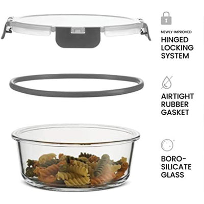 4 of 5:FineDine 24 Piece Glass Storage Containers with Lids, Gray 