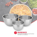 4 of 7:Home Basics 3 Piece Stainless Steel Nesting Mixing Bowls with Rubber Bottoms 