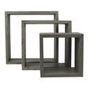 2 of 6:Home Basics 3 Piece MDF Floating Wall Cubes, Grey 