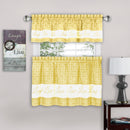 1 of 2:Live, Love, Laugh Window Curtain Tier Pair and Valance Set - 58x24 - Yellow 