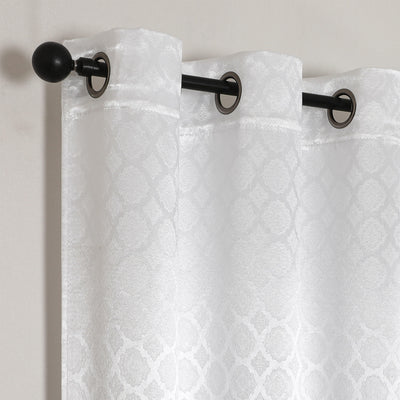 3 of 18:Tobias Damask Metallic Grommet Blackout Window Panel, 52x84 Inches 