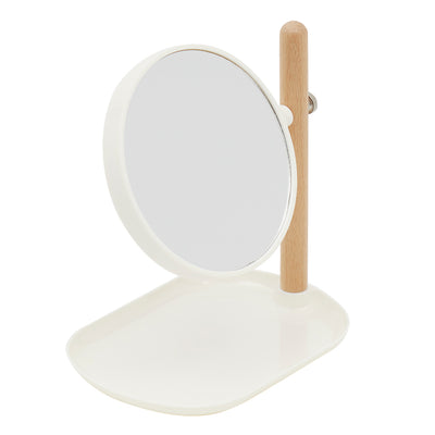 1 of 4:Home Basics Cosmetic Mirror with Tray, (2x Magnification), Ivory 
