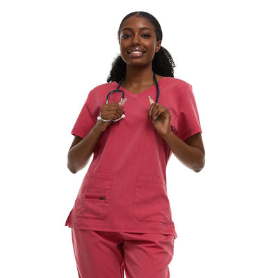 18 of 36:Ellen Tracy 4-Way Stretch V-Neck Scrub Top 