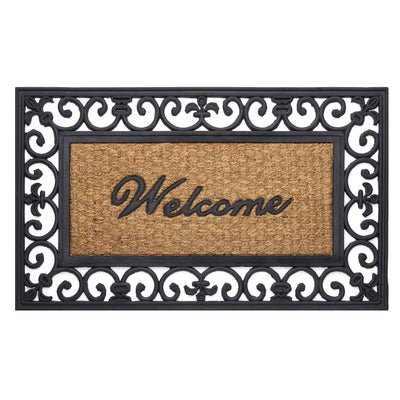 1 of 2:Alfombra Goma Forja 18x30 - Flor De Lis 