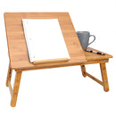 1 of 4:Plateau pour ordinateur portable Home Basics en bambou avec tiroir coulissant, naturel 