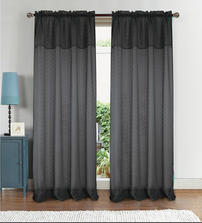 2 of 2:Anise Textured Window Panel With Attached Valance, 54x90 Inches 
