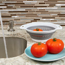 4 of 4:Home Basics Small Collapsible Colander, Grey 