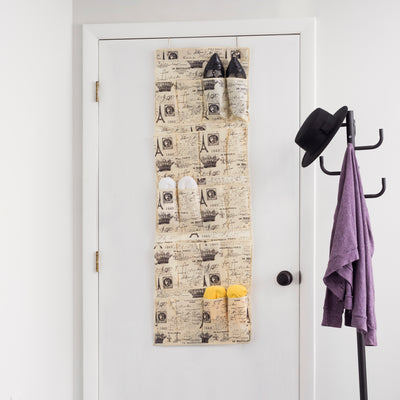 2 of 2:Home Basics Paris Collection Organizador de zapatos con 20 bolsillos para colocar sobre la puerta, natural 