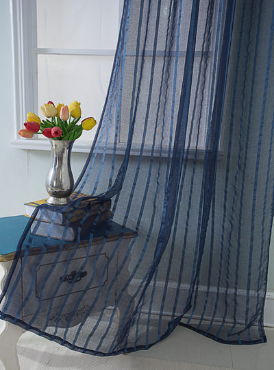 5 of 31:Gretchen Striped Rod Pocket Window Panel with Attached Valance, 54x90 Inches 