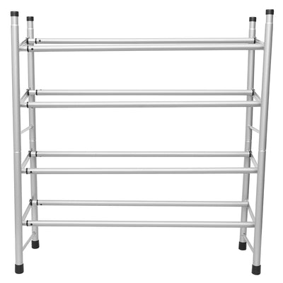 3 of 4:Home Basics Zapatero extensible de acero de 4 niveles, cromado 