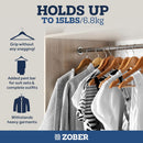 4 of 4:ZOBER 10 Piece High Grade Non Slip Wooden Suit Hangers, Natural 