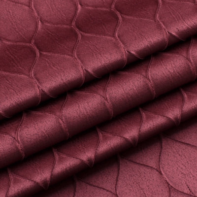 6 of 6:Mackenna Ogee Jacquard Grommet Window Panel, Burgundy, 52x84 Inches 