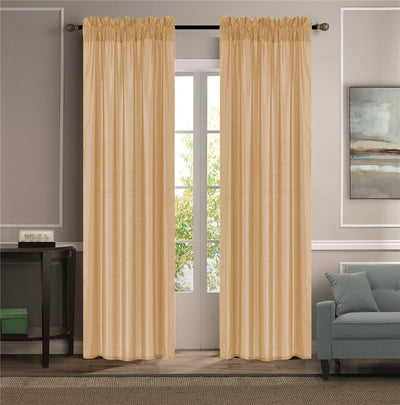 16 of 17:Melanie Faux Silk Rod Pocket Window Panel, 55x84 Inches 