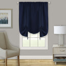 1 of 4:Rideau de fenêtre Darcy à nouer - 58 x 63 - Bleu marine 