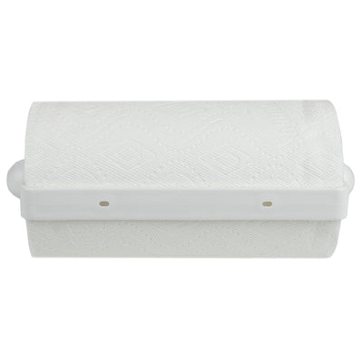 3 of 5:Home Basics - Toallero de papel de plástico para montaje en pared, color blanco 