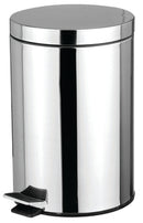 1 of 3:Home Basics 12 Liter Polished Stainless Steel Round Waste Bin, Silver 