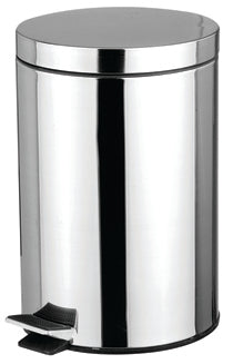 1 of 3:Home Basics 12 Liter Polished Stainless Steel Round Waste Bin, Silver 