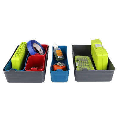 4 of 5:Home Basics Flexible Plastic Drawer Organizer Set, (Pack of 6), Multi-color 