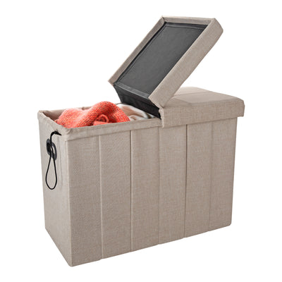 4 of 4:Simplify otomana plegable con tapa abatible en color natural 