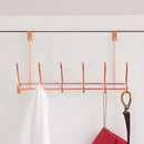 4 of 6:Home Basics 6 Hook Over the Door Hanging Rack, Rose Gold 