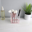 5 of 5:Porte-pinceaux de maquillage en plastique Home Basics avec fond rose 