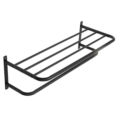 1 of 4:Home Basics Wall Mounted Towel Rack with Shelf, Black 