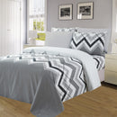 3 of 4:Essentials Neutral 4 & 6 Piece Printed Wrinkle-Free Sheet Set, Urban Zigzag 