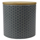 1 of 4:Home Basics Honeycomb Small Ceramic Canister, Grey 