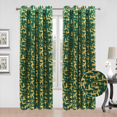 7 of 8:Huston Metallic Foil Grommet Window Curtain Panel, 54x84 Inches 