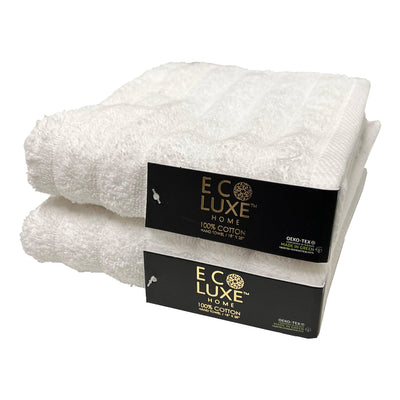 4 of 4:ECO LUXE 2-Pack Ribbed Cotton Hand Towel, 18x28 Inches 