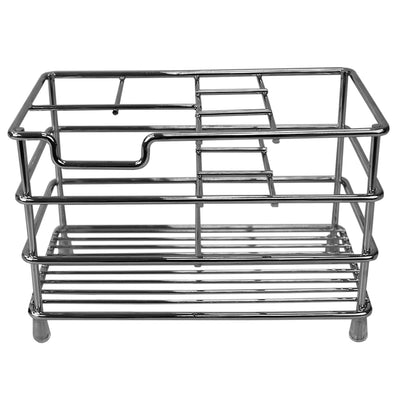 2 of 4:Home Basics Steel Bath Caddy Organizer, Chrome, 6x3.75x4 Inches 