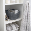 3 of 4:Simplify Medium Rattan Storage Tote Basket in Charcoal 
