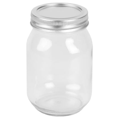 2 of 4:Bocal Mason transparent à large ouverture de 473 ml Home Basics 
