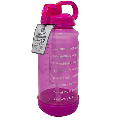 2 of 3:PREMIUS Motivational Sport Water Bottle With Straw Top,  64 Ounces 