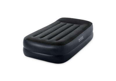 1 of 2:Matelas gonflable surélevé Intex Twin Dura-Beam Pillow Rest avec pompe interne 